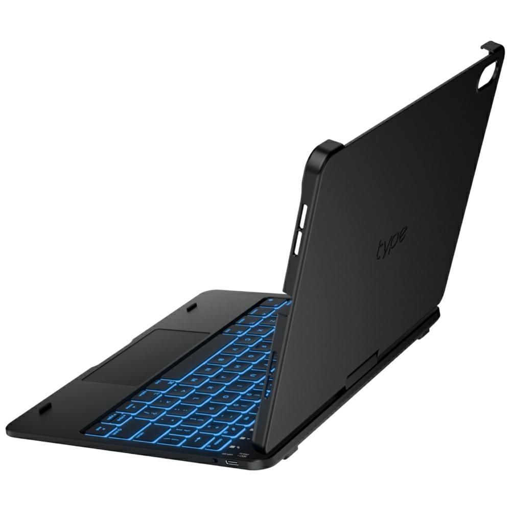 Husa cu tastatura Typecase Flexbook Touch compatibila cu iPad 10.9 inch 2022 / iPad 11 inch 2025, Negru