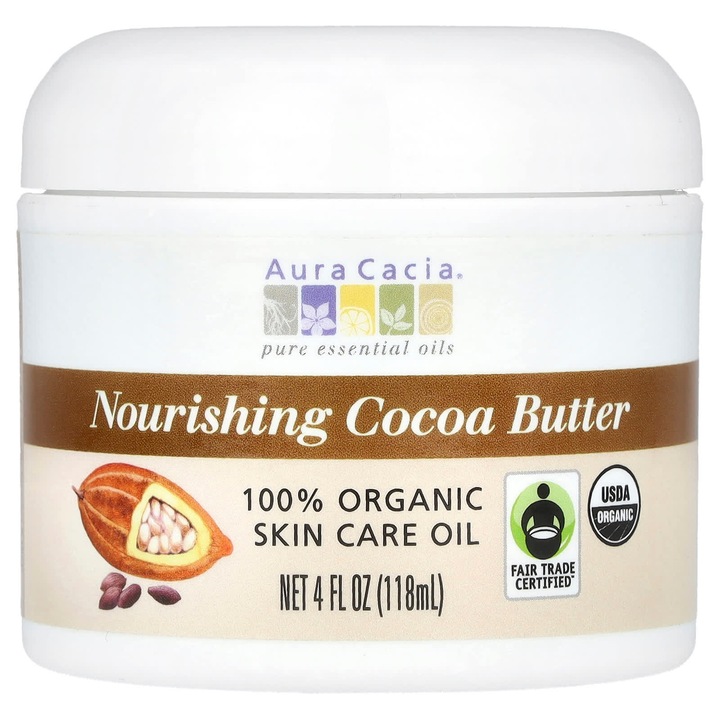 Unt de cacao, Aura Cacia, 118 ml, organic, fara ingrediente sintetice
