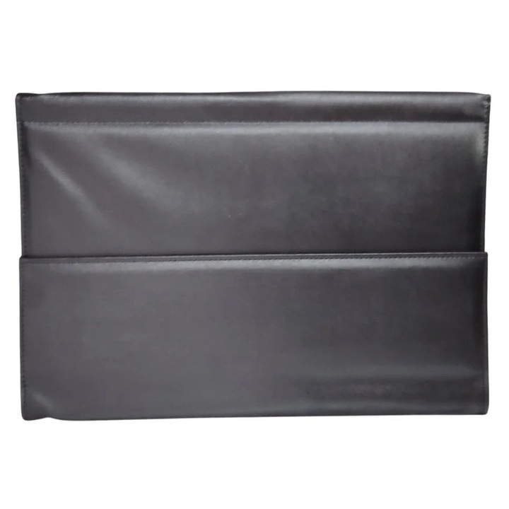 Mapa Documente, cu diferite buzunare si sloturi, Piele Ecologica, Neagra