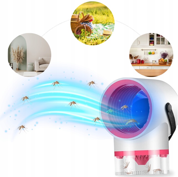 Бяла електрическа лампа против насекоми за комари и мухи