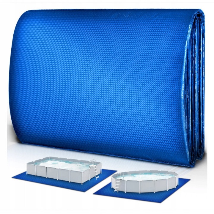 Защитно покривало за басейн, 338x239 см, синьо, 2 слоя, устойчиво на UV лъчи