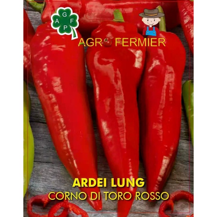 PACHET 5* Seminte de ardei Kapia Corno di Toro Rosso 1g, AgroFermier