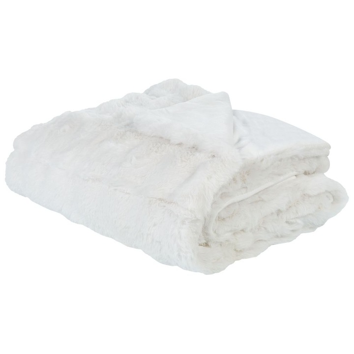Patura Salka Blana artificiala 150 x 200 cm Alb