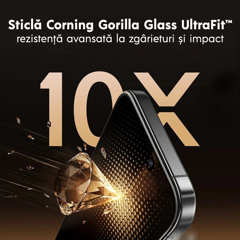 Folie sticla pentru Samsung Galaxy S26 Ultra ESR Corning Gorilla Glass UltraFit™ cu aplicator automat, Potrivire automata, Transparenta