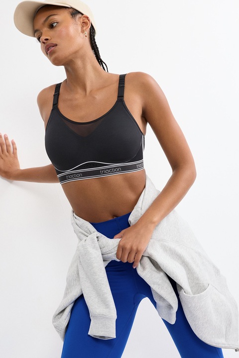 Triumph, Падплатено бюстие с еластична лента, Светло сив/Антрацитно сиво