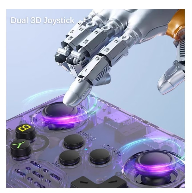 Consolă de jocuri portabilă SkyTechs R36S, 128 GB, ecran IPS 3.5 inch, Wi-Fi, violet