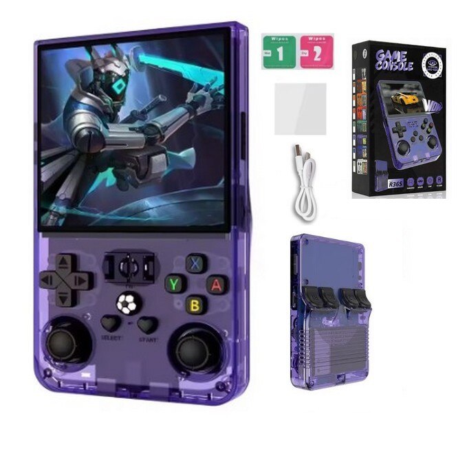 Consolă de jocuri portabilă SkyTechs R36S, 128 GB, ecran IPS 3.5 inch, Wi-Fi, violet