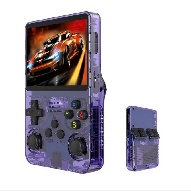 Consolă de jocuri portabilă SkyTechs R36S, 128 GB, ecran IPS 3.5 inch, Wi-Fi, violet
