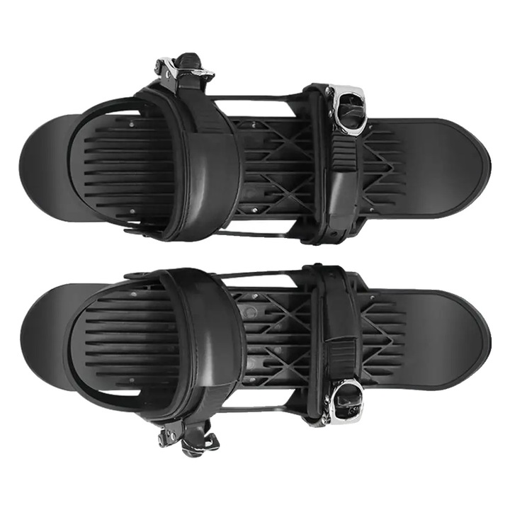 Mini patine de schi, negre, legaturi reglabile, tip all-mountain, pentru copii
