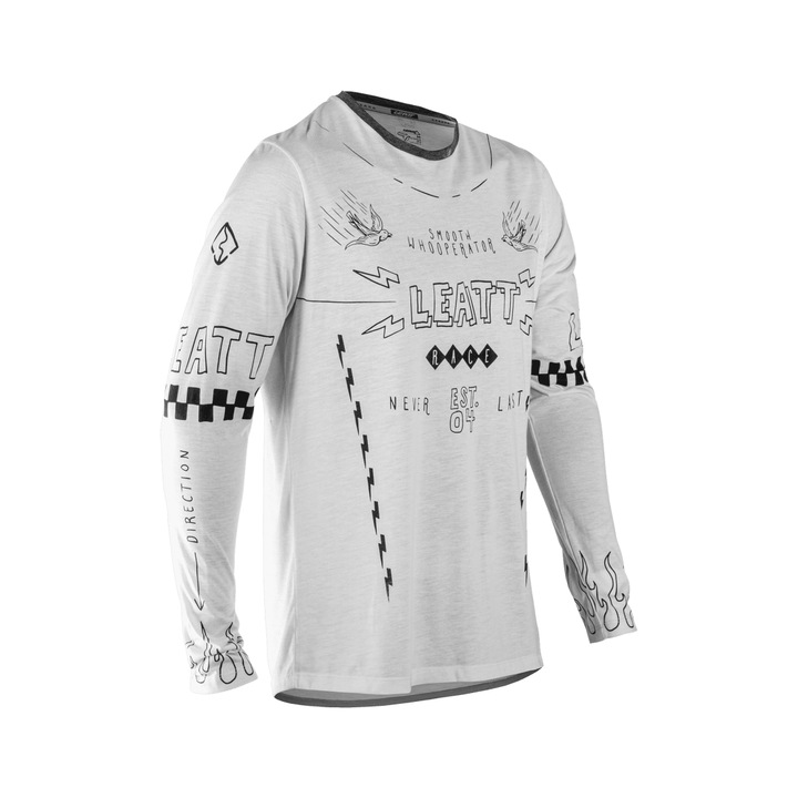 Bluza ciclism Leatt MTB Gravity 3.0, Alb crem