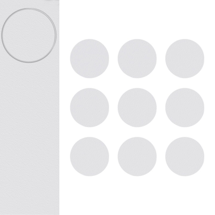 Capace autoadezive pentru mobilier, Ø 20 mm, 9 bucati, DecoMeister®, Model Alb Arctic, ZM258-0020