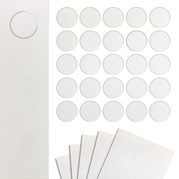 Capace pentru mobilier, Ø 14 mm, 125 de bucati, DecoMeister®, Model Alb Structural, ZM283-0014X5