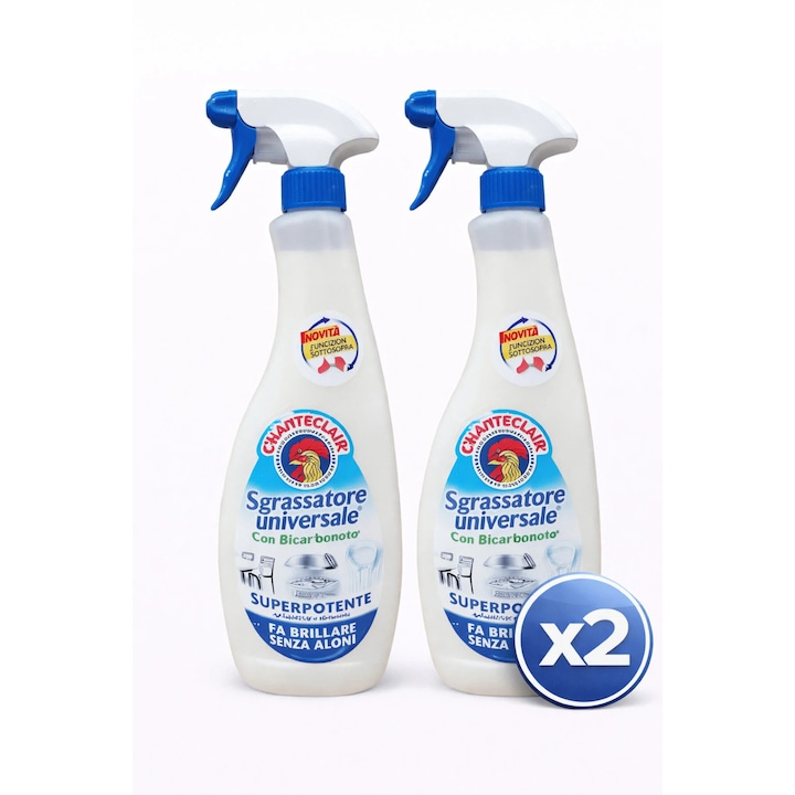 Chanteclair Pachet 2X Degresant Universal cu Bicarbonat 600 ml, multiactiv, pentru suprafete ceramica si metal