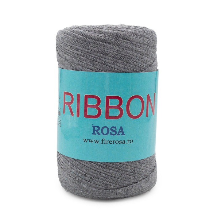 Fir pretricotat Pin Trade, Rosa Ribbon, 80% bumbac-20% poliester, gri, 250g, 120m