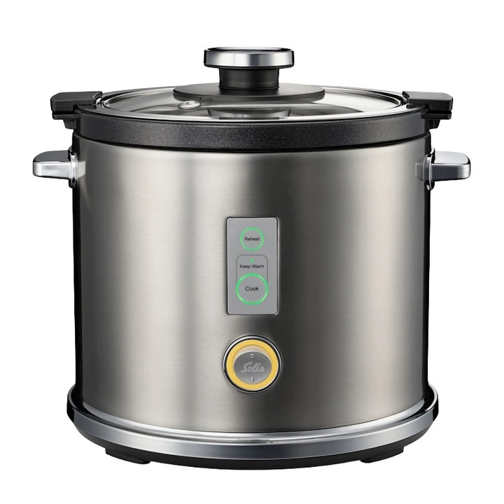 Aparat multifunctional de gatit orez Solis, 1.2 litri, strat antiaderent, argintiu