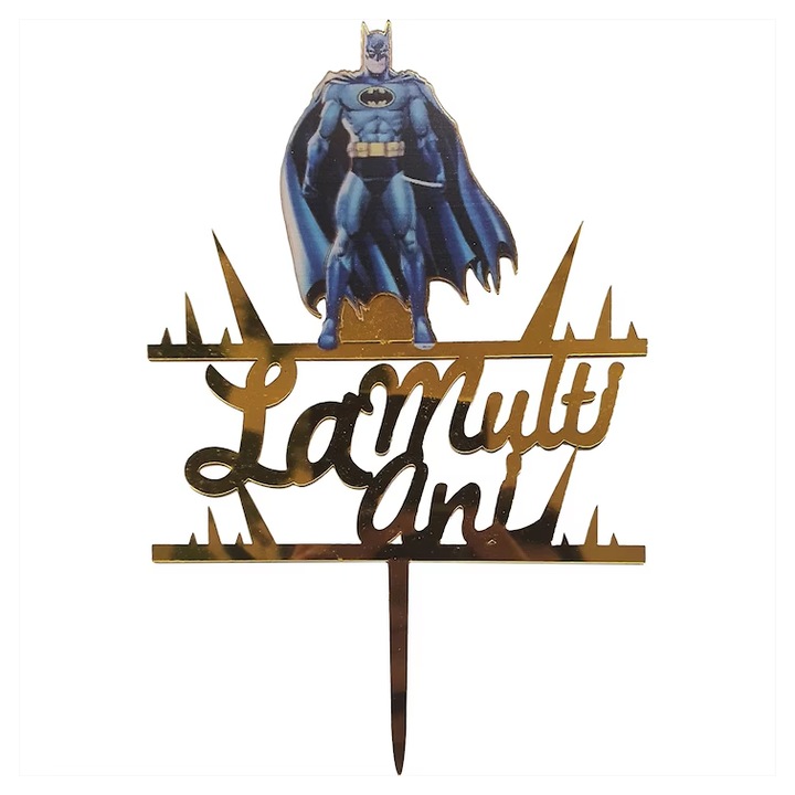 Topper Tort Batman La Multi Ani, Domi Party & Gifts, 18x12cm