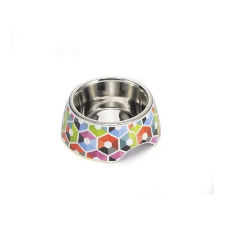 Castron inox LeoPet anti-alunecare 210ml, 9cm, pentru câini