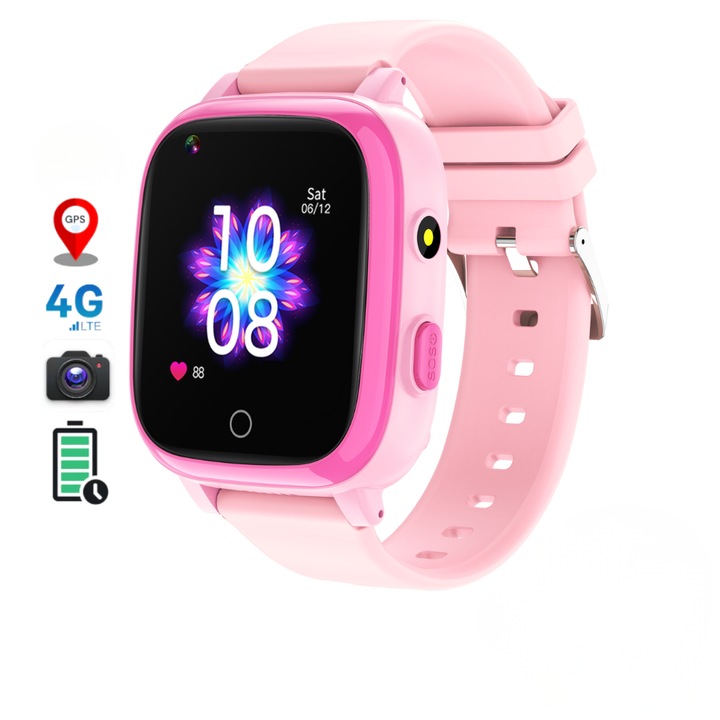 Smartwatch copii MAUEX® Z15 CORE 4G cu GPS, Recomandat Copii 5–12 Ani, Apeluri Video, SOS, Control Parental, Ecran Touchscreen 1.4”, Nano SIM Propriu, Localizare WiFi/LBS, Sistem RTOS CAT1