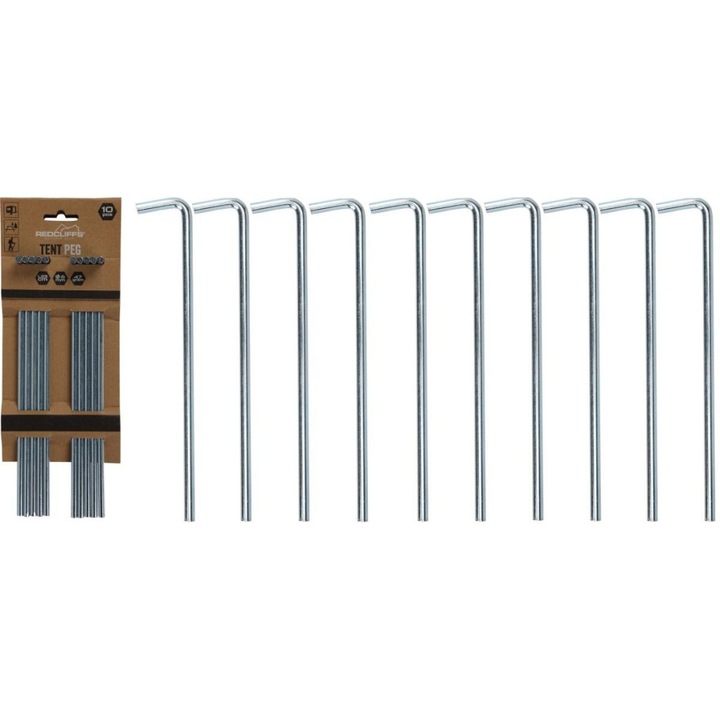 Redcliffs sátorrögzítő szett 10 db, ezüst, 23x0, 6cm