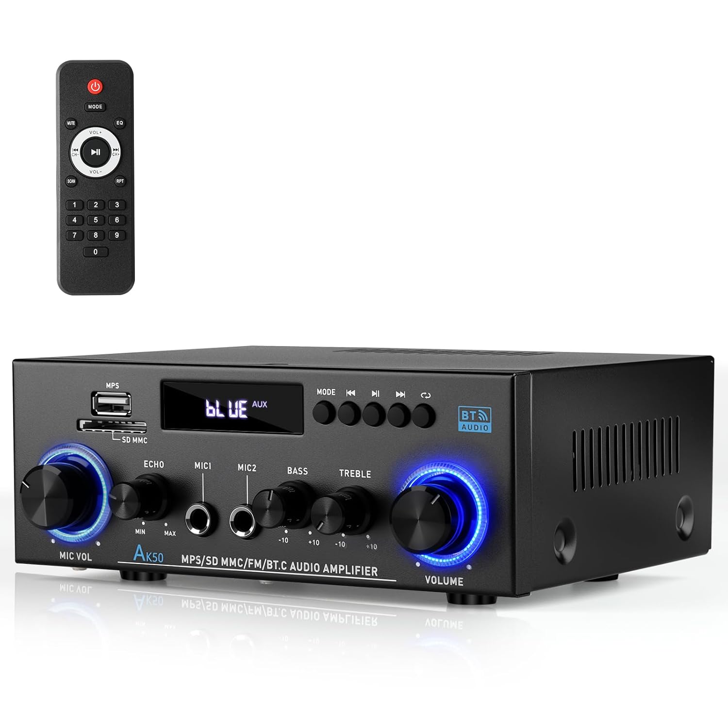 Amplificator Bluetooth Aiyima T9 Pro, Aiyima, 100W x 2, 20-20kHz