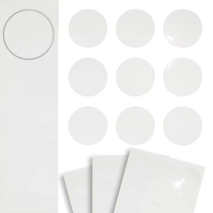 Capace pentru mobilier, Ø 20 mm, 27 de bucati, DecoMeister®, Model Alb Lucios, ZM285-0020X3