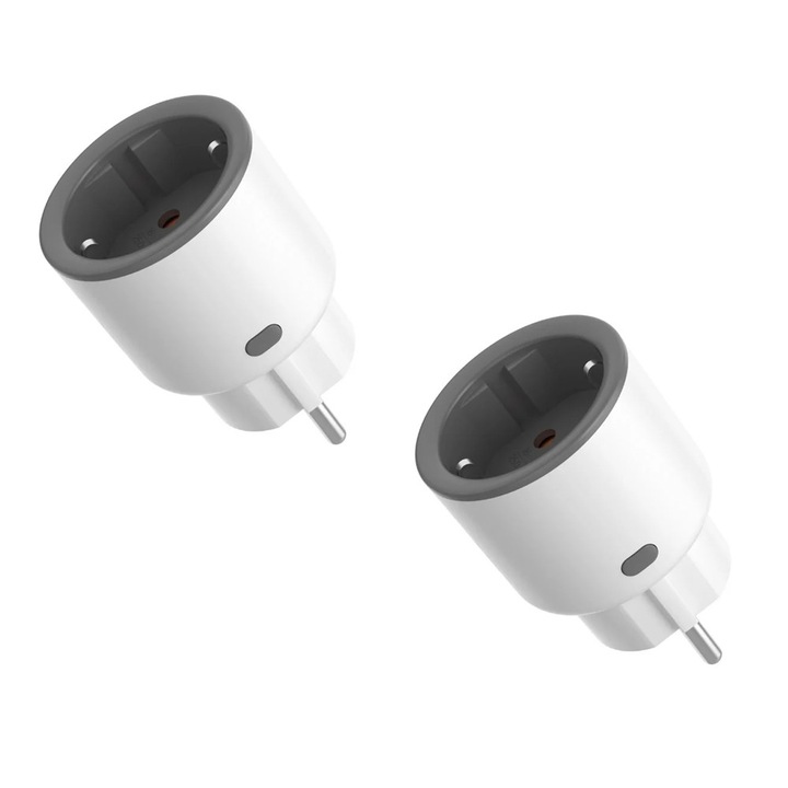 Set 2 Prize Smart WiFi 16A, DAMUR, Control prin Smartphone, Monitorizare Consum, Alb