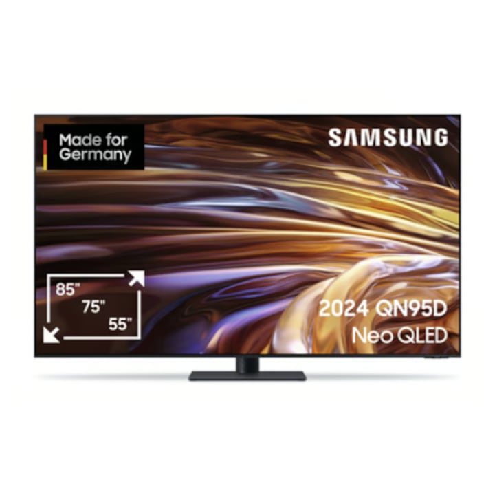 Televizor QLED Samsung GQ55QN95DATXZG AI Neo, 138 cm, 4K UHD, HDR, Smart TV, control vocal (Alexa, Bixby), 100 Hz