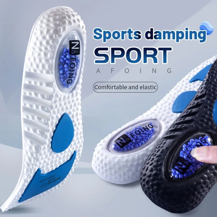 Talpici Sportive cu Absorbtie a Socurilor, Spuma Memorie PU, Respiranti, Suport pentru Arc, Ortopedici pentru Barbati si Femei – Ingrijire Picioare, Alb, Marime 39-40