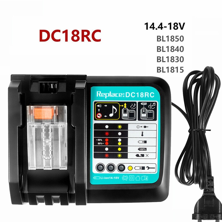 Incarcator acumulator scule electrice bedee, 14.4V-18V, protectie incorporata, LED indicator, negru