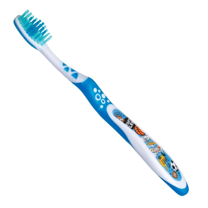 Focilabda gyerek fogkefe, extra puha, kék