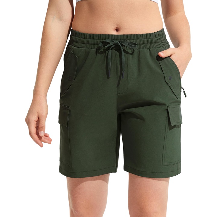 VILIGO Cargo rövidnadrág, sportos, 6 zsebbel, zöld, poliészter/elasztán, 3XL INTL