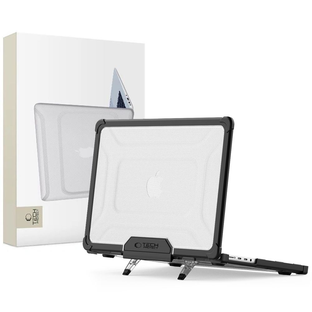 Carcasa laptop Tech-Protect SmartShell Pro compatibila cu MacBook Pro 14 M1 / M2 / M3 / M4 / M5 (2021-2025), Transparent / Negru