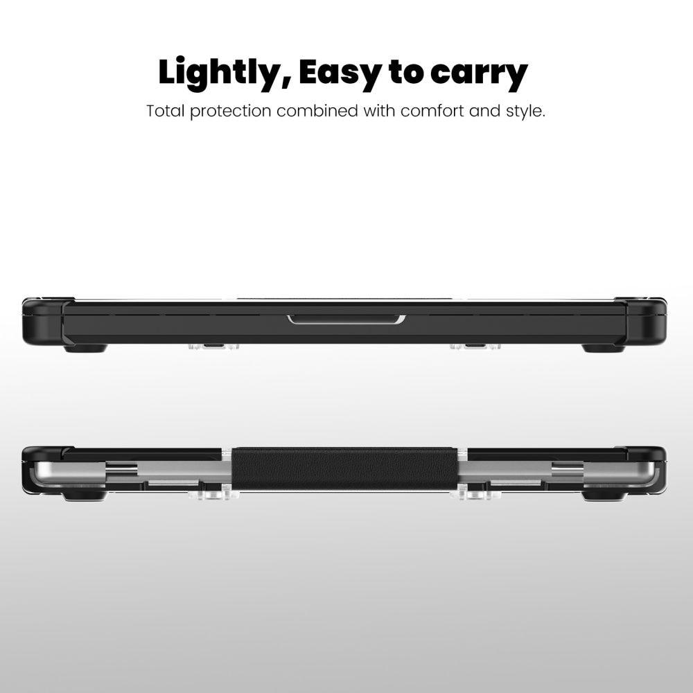 Carcasa laptop Tech-Protect SmartShell Pro compatibila cu MacBook Pro 14 M1 / M2 / M3 / M4 / M5 (2021-2025), Transparent / Negru