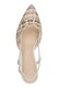 Marco Tozzi, Pantofi slingback cu toc si aspect crosetat, Alb/Maro nisip