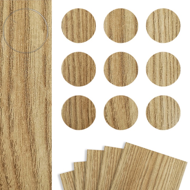 Capace pentru mobilier, Ø 20 mm, 45 de bucati, DecoMeister®, Model Frasin Montan, ZM298-0020X5