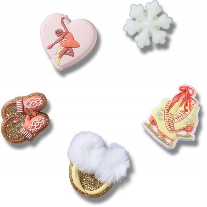 Accesoriu pentru incaltaminte, Crocs, Jibbitz Figure Skating, Multicolor, 5 bucata