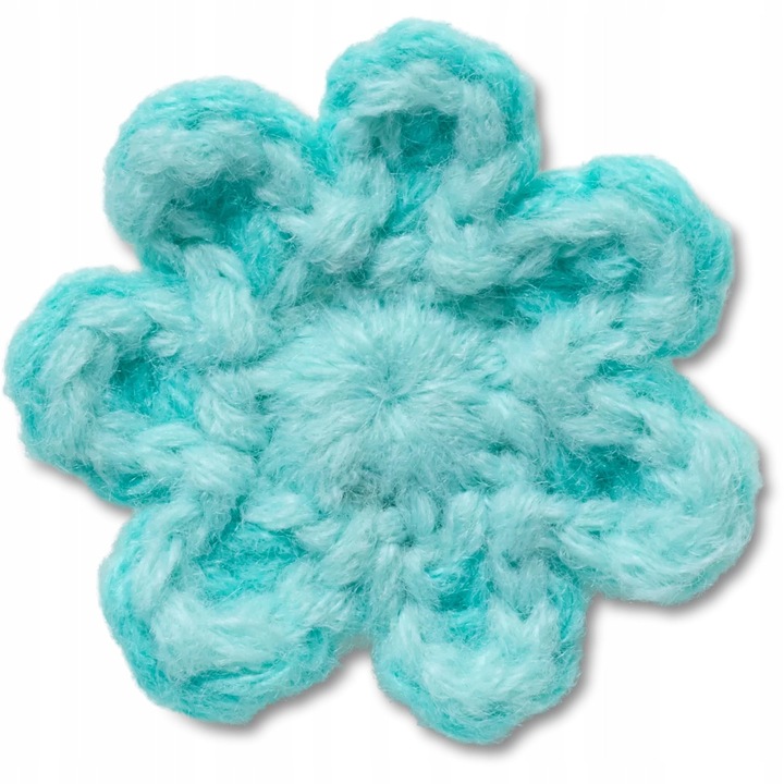 Accesoriu pentru incaltaminte, Crocs, Jibbitz Crochet Blue Flower, Multicolor, 1 bucata