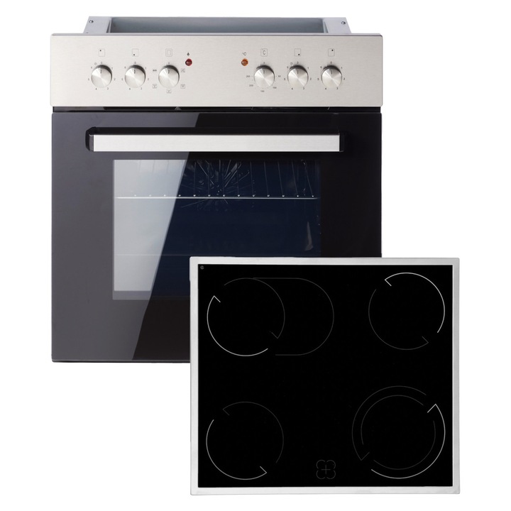 Set cuptor incorporabil cu plita vitroceramica PKM BIC4-2KBGKRUIX2, 54 l