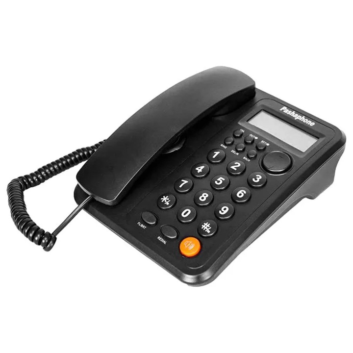 Telefon fix cu fir de birou, culoare negru