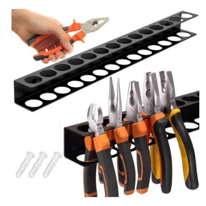Suport multifunctional de perete pentru unelte cu 14 locuri