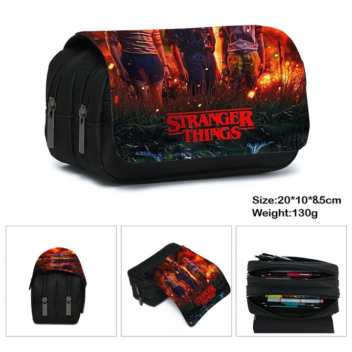 Несесер Stranger Things 5, голям капацитет, многослойно съхранение, материал Оксфорд, многоцветен