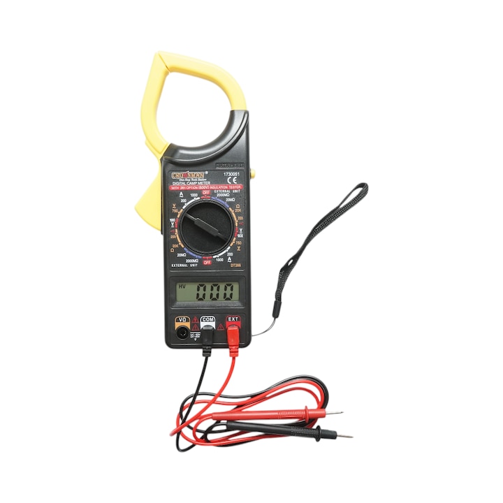 Clampmetru digital CROWNMAN, 6 functii, 1000V DC, 750V AC, 1000A AC, 240x102x47mm