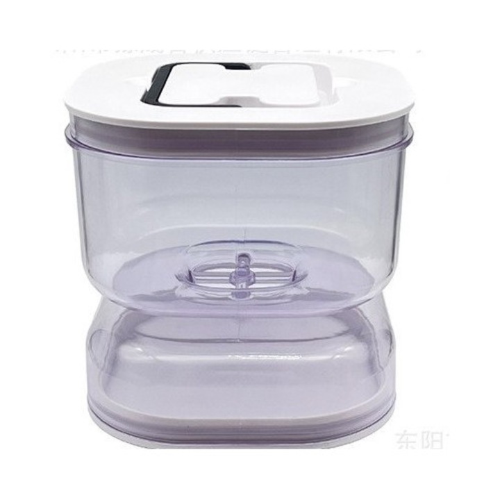 Borcan pentru Muraturi, Leski, cu Separator pentru Lichide, Ermetic, Termorezistent, Tip Clepsidra, 1400 ml, ABS, Alb, 13.5x9.5 cm