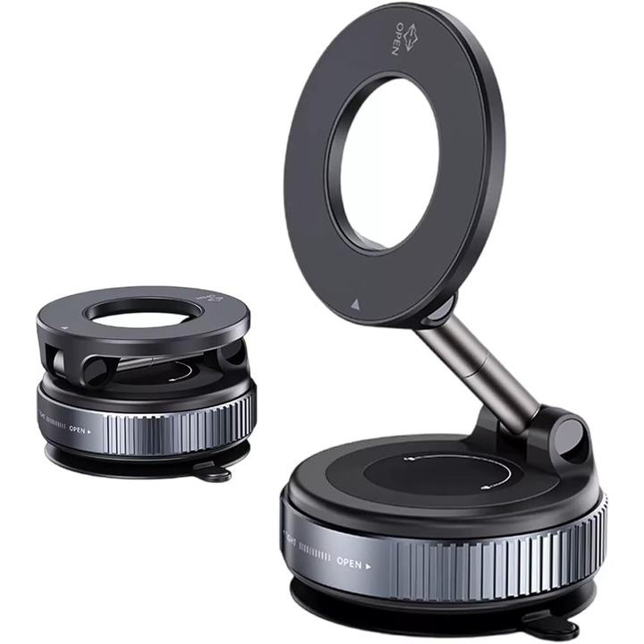 Suport telefon universal, SuooTci, ajustabil 360 grade, prindere puternica, negru/argintiu