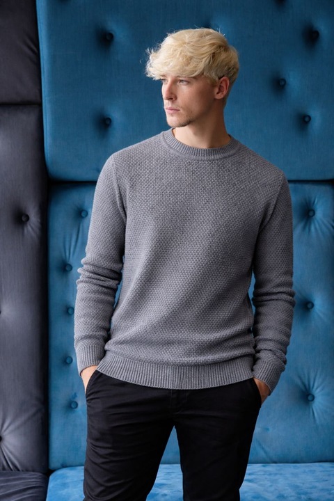 Pulover Barbati BeYou Structura Bob, Gri