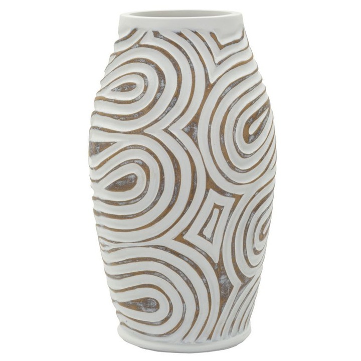 Vaza Mauro Ferretti din rasina, alb, 19, 5x35cm, gaura 10, 5cm