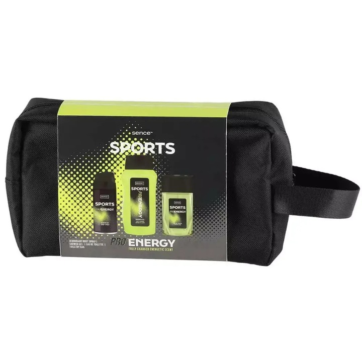 Sence Sports Pro Energy férfi ajándékszett, friss citrus illat, ajándéktáska, 4 termék