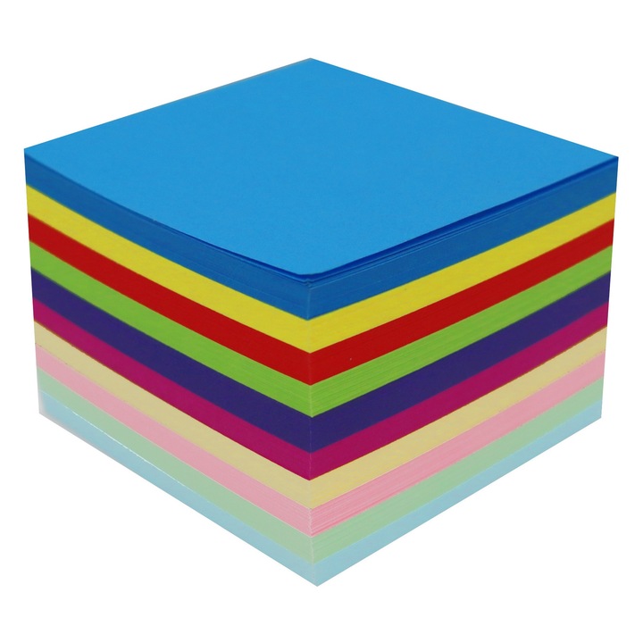 Zestaw 500 foi de hartie origami 80x80 mm, 10 culori, Shan