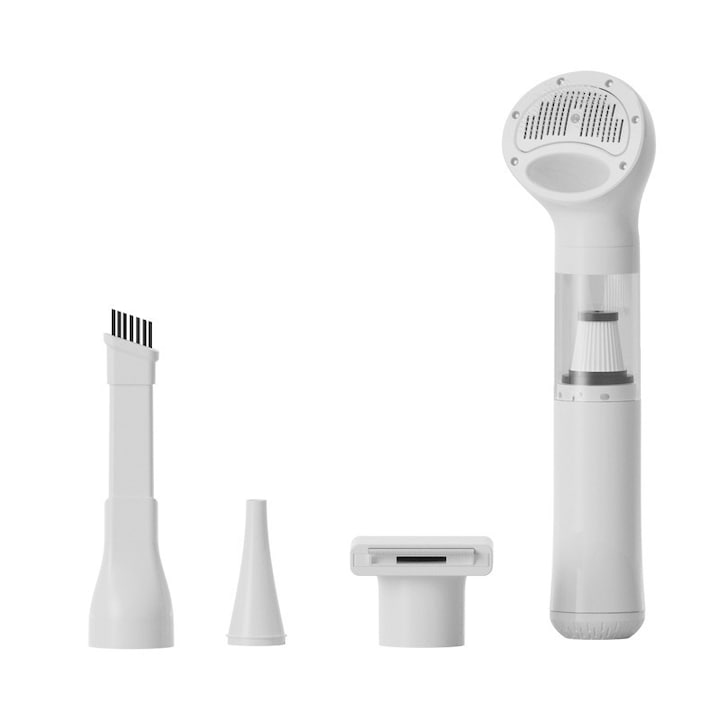 Aspirator portabil pentru indepartarea parului de animale, multifunctional, pentru casa si masina, perie electrica pentru curatarea parului de caine si pisica, utilizare pe canapea, pat, incarcare Type-C, 60W