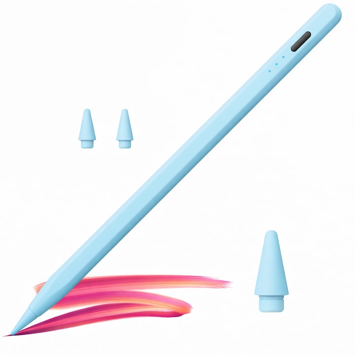 Универсален стилус, писалка за таблет, съвместима с всеки таблет и телефон, iPad 2010-2017, Samsung, Lenovo, Huawei, Android, Windows, магнитна, USB-C, синя